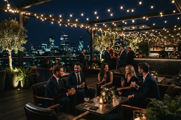 Branded evening event set up for a promotional campaign